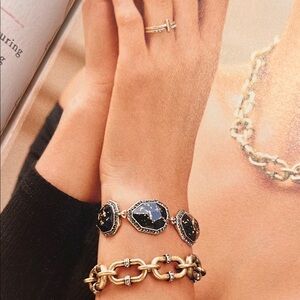 Elegant Black and Gold Bracelet